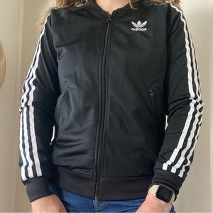 Adidas track jacket, black, size small